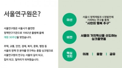                                                       	                              서울연구원 30주년 시민기자단 발대식                                                     