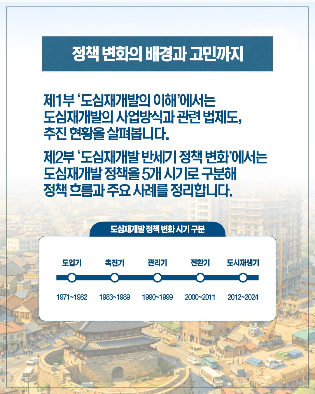 서울 도심재개발 정책 50년의 흐름을 기록하다 이미지