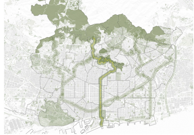 [그림 3] 시우타데야 공원을 통해 완성될 도시의 녹색축