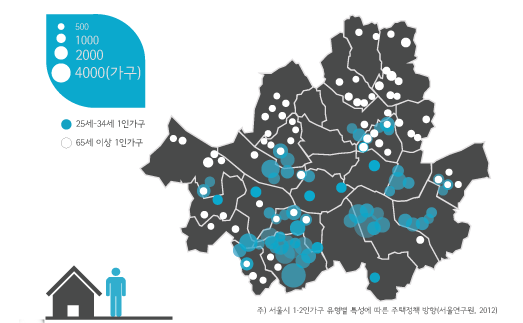 청년층 1인가구 수 상위 10개동(하단 표1 참조)